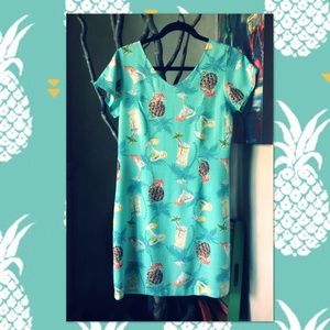 Tropical Print Shift Dress